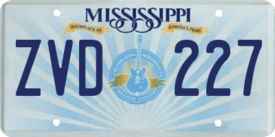 MS license plate ZVD227
