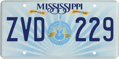 MS license plate ZVD229