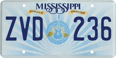 MS license plate ZVD236