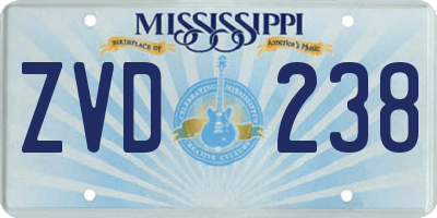 MS license plate ZVD238