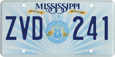 MS license plate ZVD241