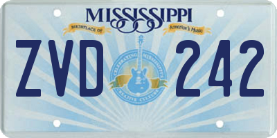 MS license plate ZVD242