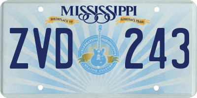 MS license plate ZVD243