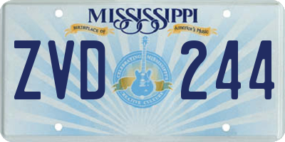 MS license plate ZVD244