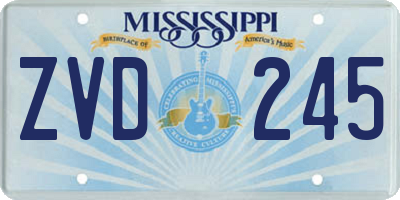 MS license plate ZVD245