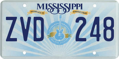 MS license plate ZVD248