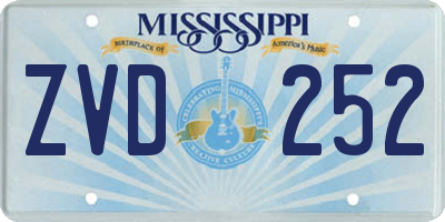 MS license plate ZVD252