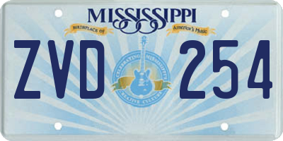 MS license plate ZVD254