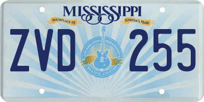 MS license plate ZVD255