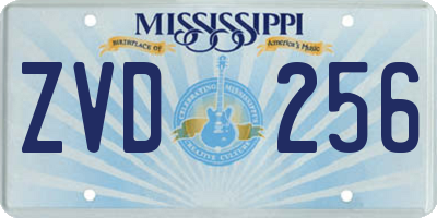 MS license plate ZVD256