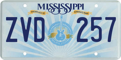 MS license plate ZVD257