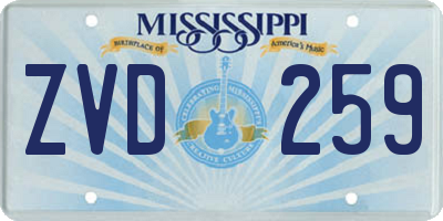 MS license plate ZVD259