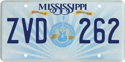 MS license plate ZVD262