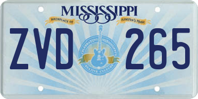 MS license plate ZVD265