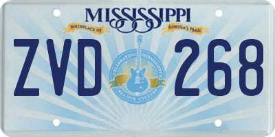 MS license plate ZVD268