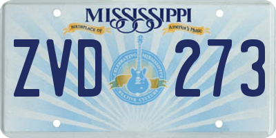 MS license plate ZVD273