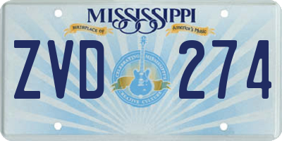MS license plate ZVD274