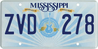MS license plate ZVD278