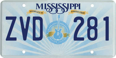 MS license plate ZVD281