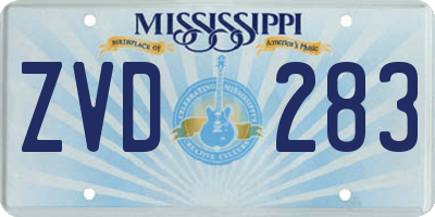 MS license plate ZVD283