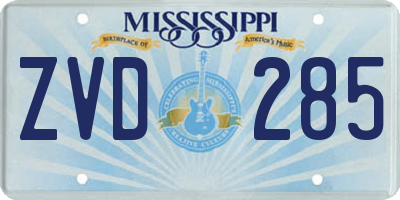 MS license plate ZVD285
