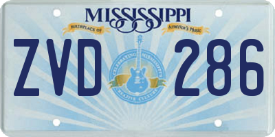 MS license plate ZVD286
