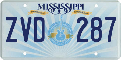 MS license plate ZVD287