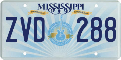 MS license plate ZVD288