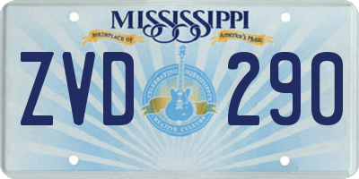 MS license plate ZVD290
