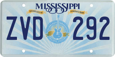 MS license plate ZVD292