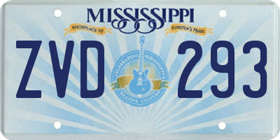 MS license plate ZVD293