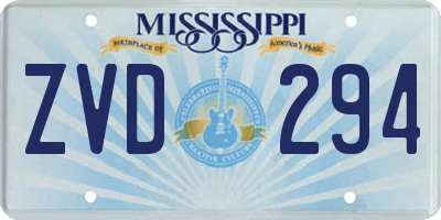 MS license plate ZVD294