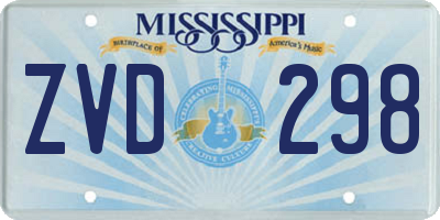 MS license plate ZVD298