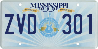 MS license plate ZVD301