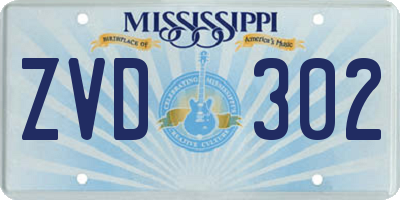 MS license plate ZVD302