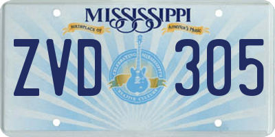 MS license plate ZVD305