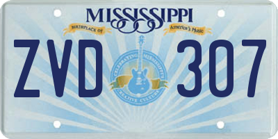MS license plate ZVD307
