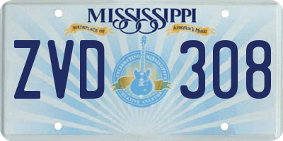 MS license plate ZVD308