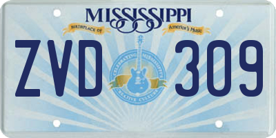 MS license plate ZVD309