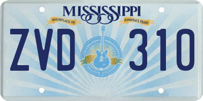 MS license plate ZVD310