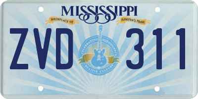 MS license plate ZVD311