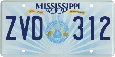 MS license plate ZVD312