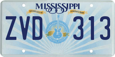MS license plate ZVD313