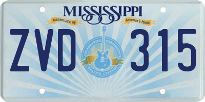 MS license plate ZVD315