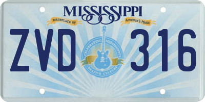 MS license plate ZVD316