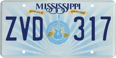 MS license plate ZVD317