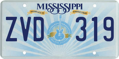 MS license plate ZVD319
