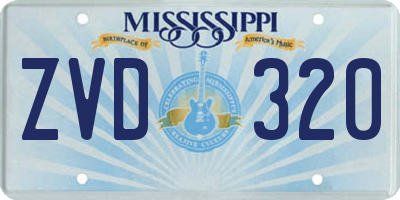 MS license plate ZVD320
