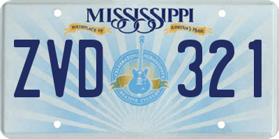MS license plate ZVD321