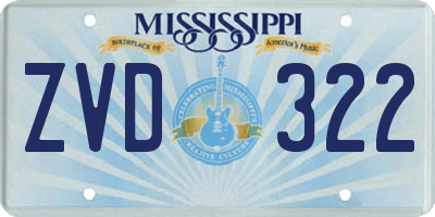 MS license plate ZVD322
